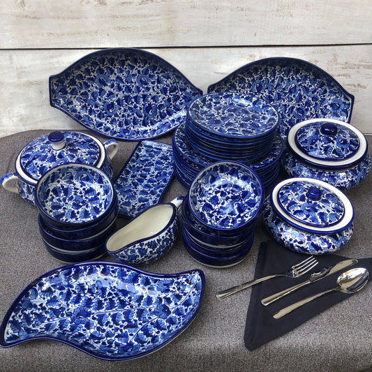 Blue Pattern Dinner Set - 8 Persons Serving