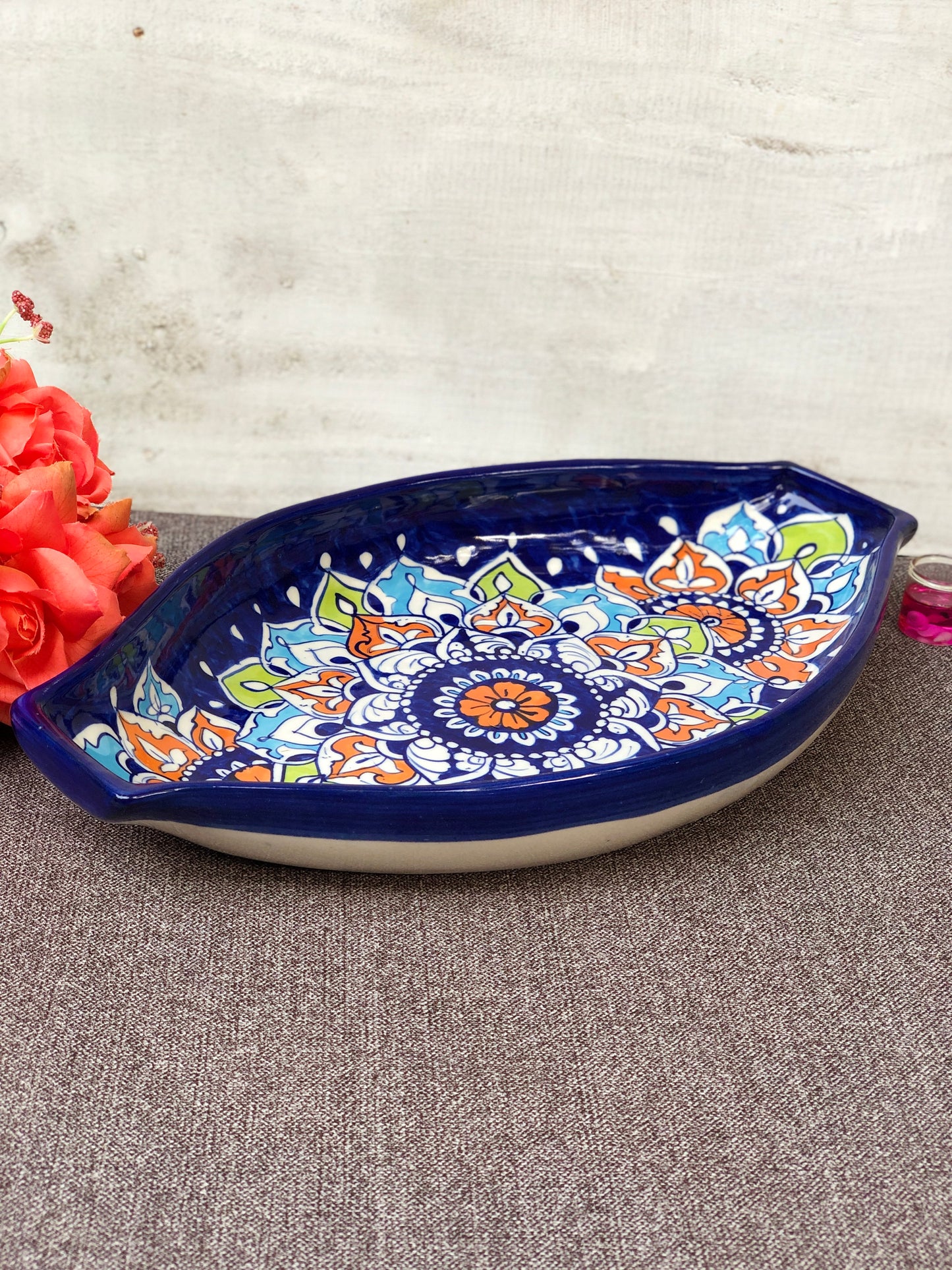 Multi Flower Oval Dish