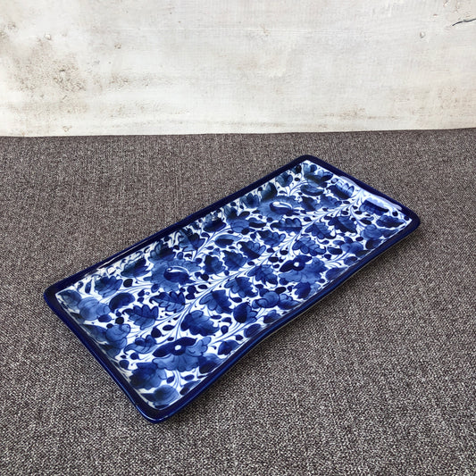 Blue Pattern Salad Dish