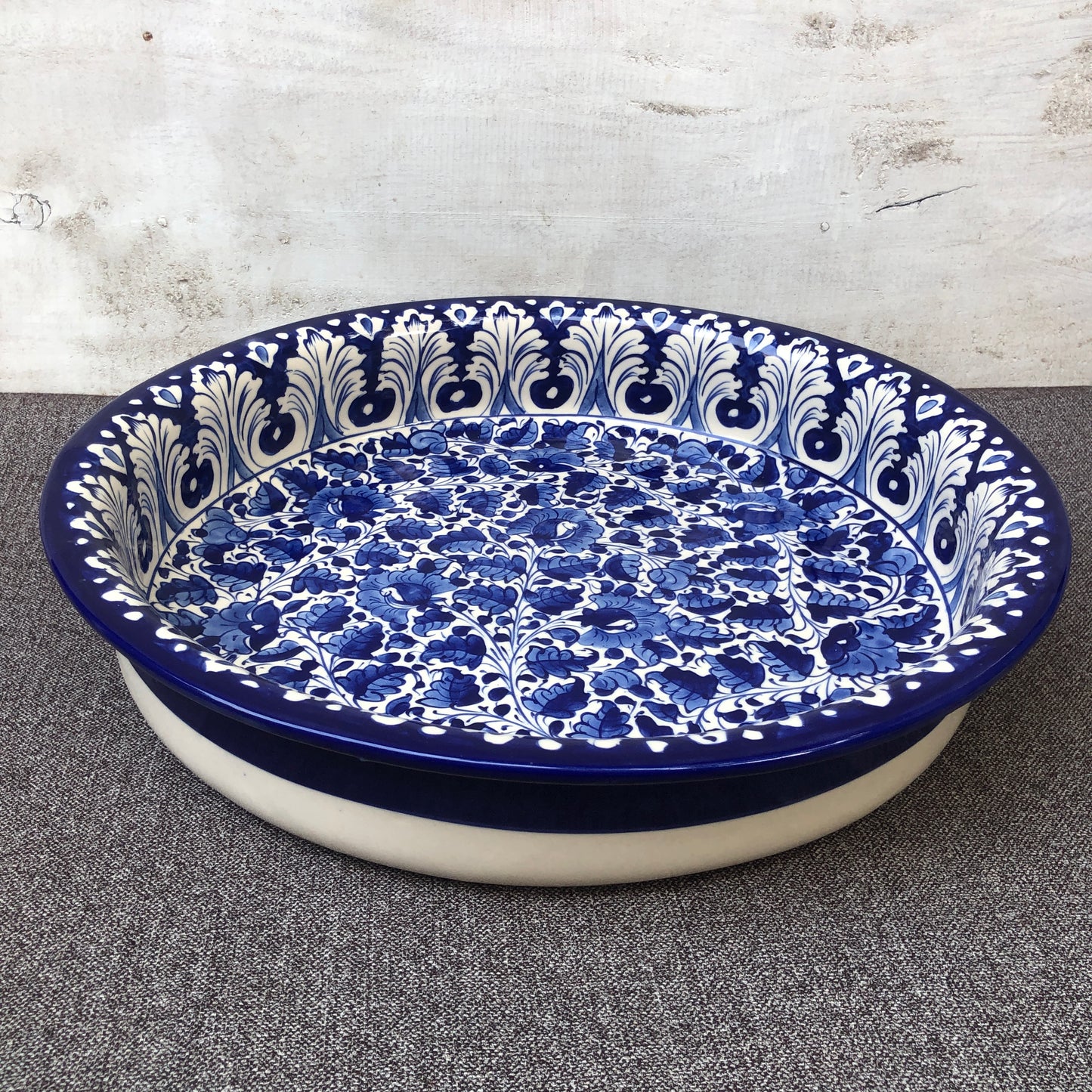 Blue Pattern Large Fruit Bowl