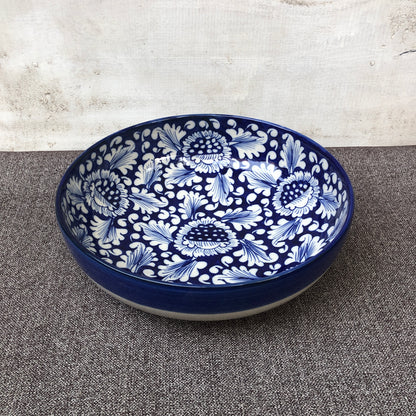 Blue Flower Serving Bowl