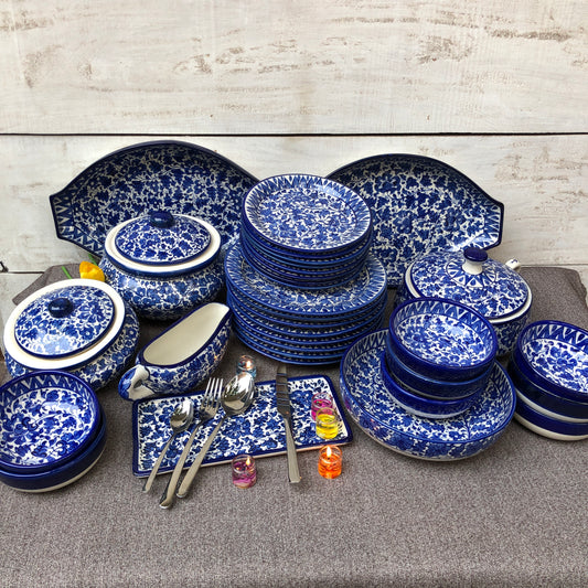 Serina Blue Dinner Set - 8 Persons Serving