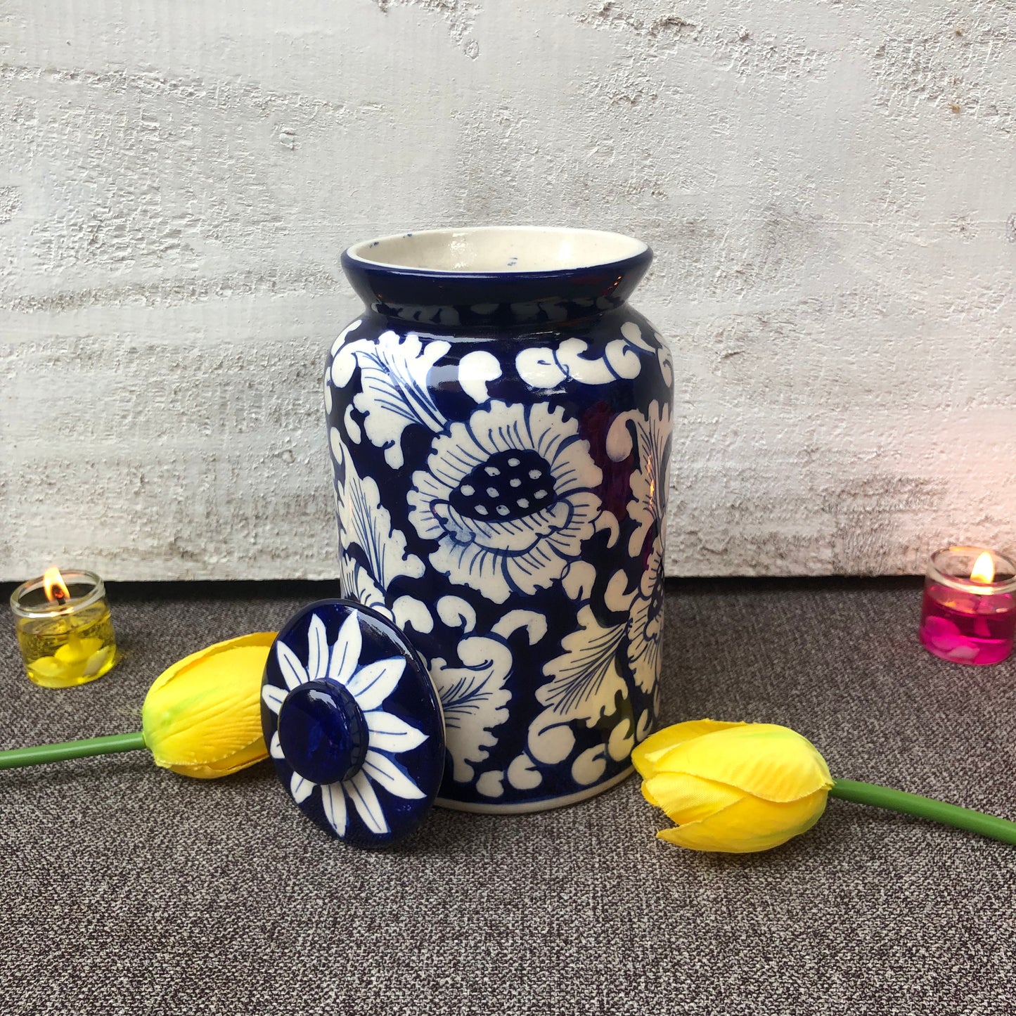 Blue Flower Jar