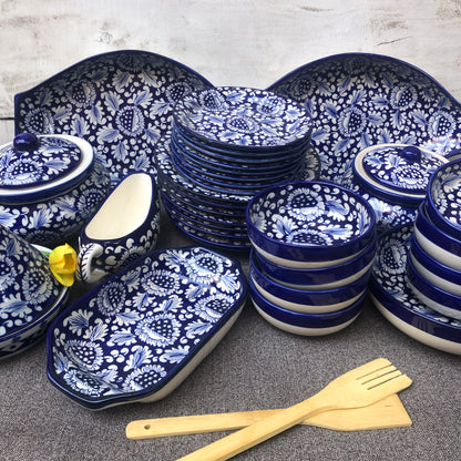 Blue Flower Dinner Set - 8 Persons Serving