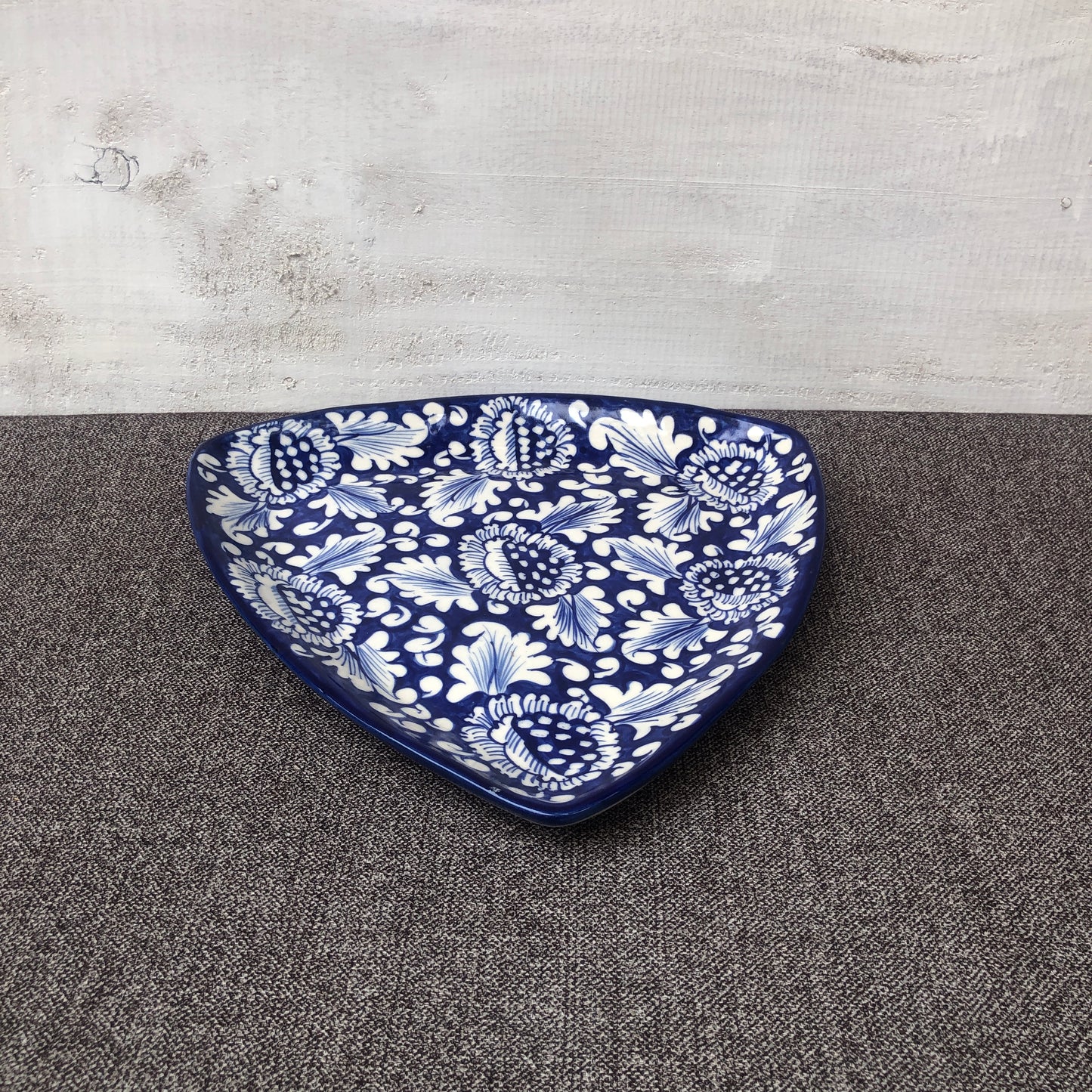 Blue Flower Small Triangle Dish