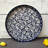 Blue Flower Deep Round Platter