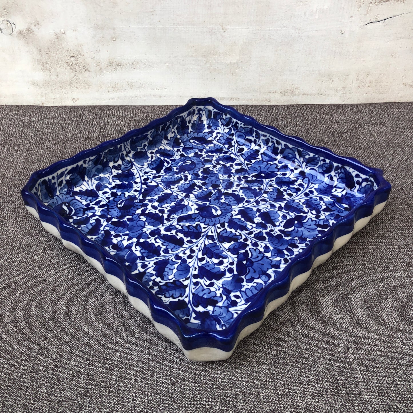 Blue Pattern Medium Square Dish