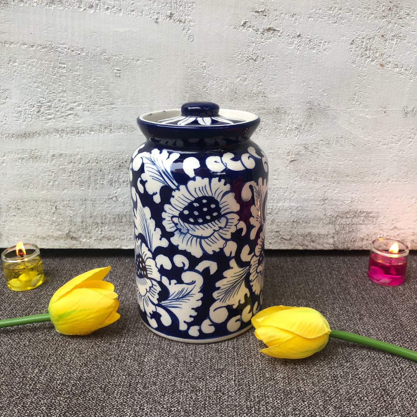 Blue Flower Jar