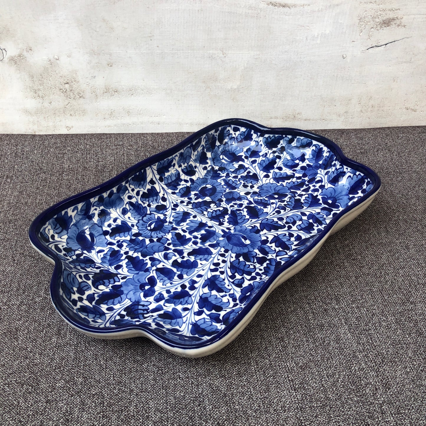 Blue Pattern Large Serving Dish