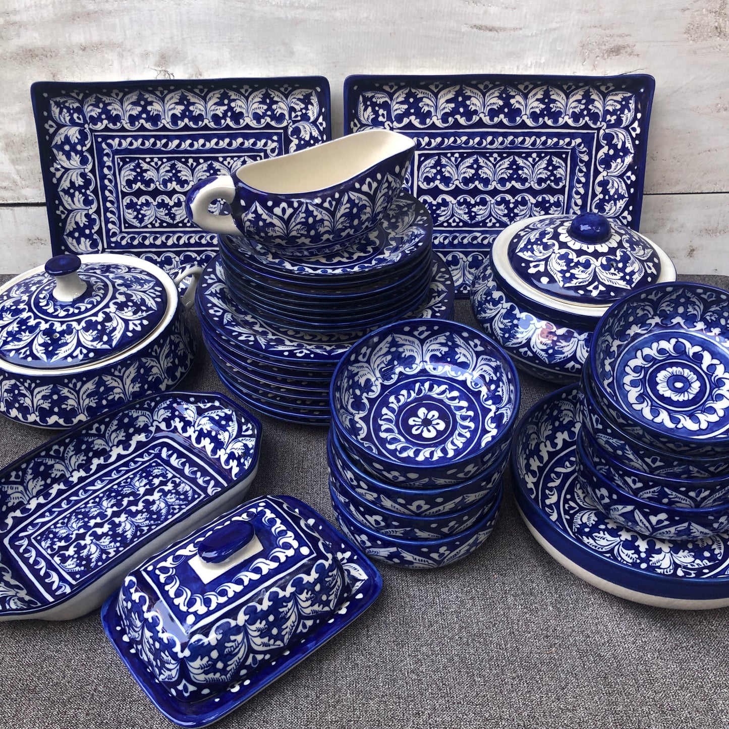 Blue Felicity Dinner Set - 8 Persons Serving