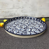 Blue Flower Deep Round Platter