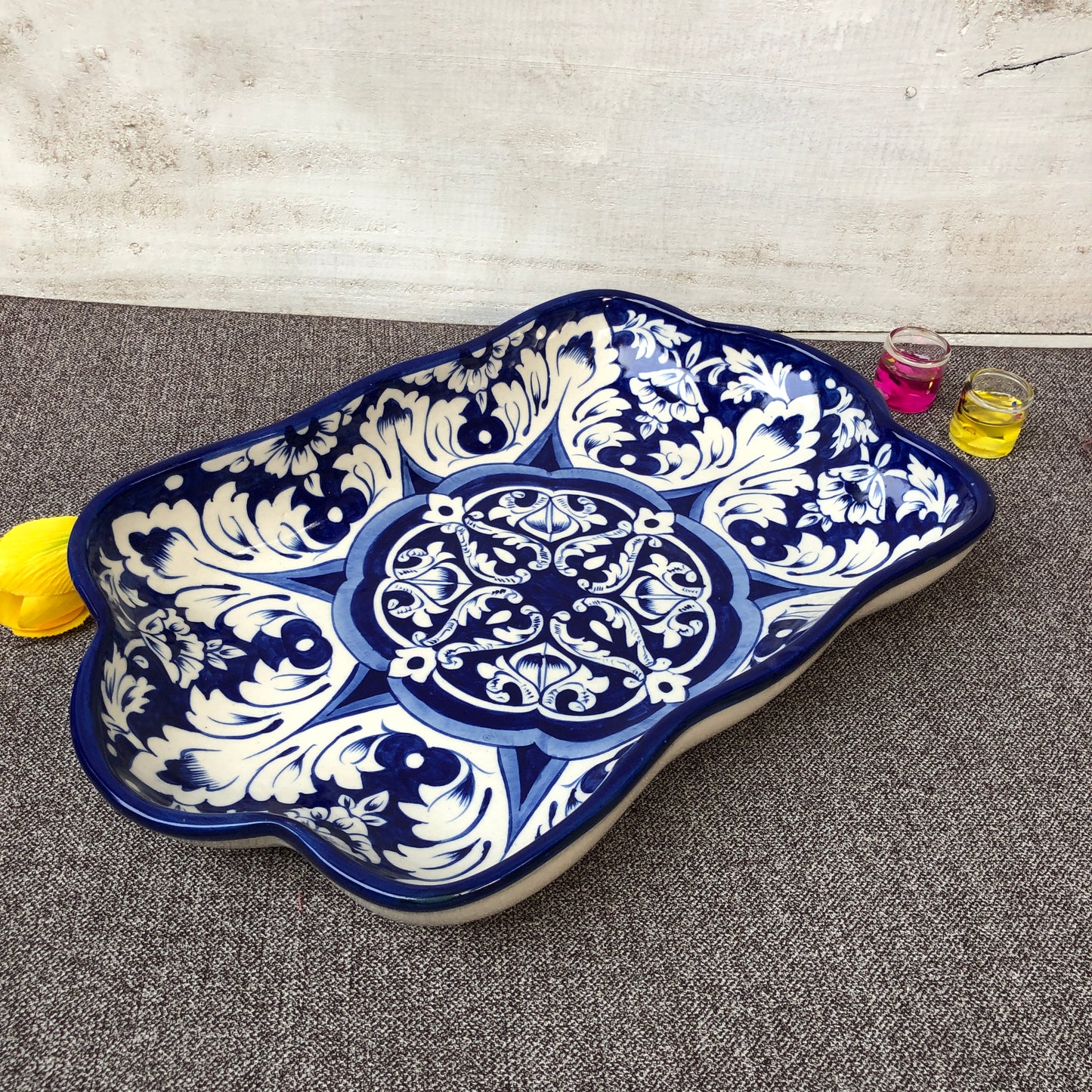 New Blue Celico Medium Rectangle Dish