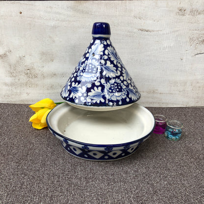 Blue Flower Bowl with Cap