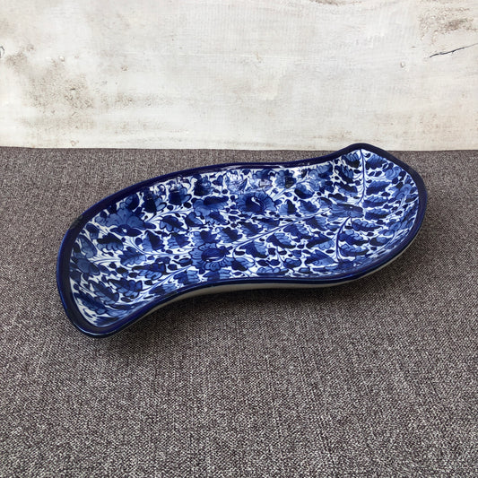 Blue Pattern Leaf Dish