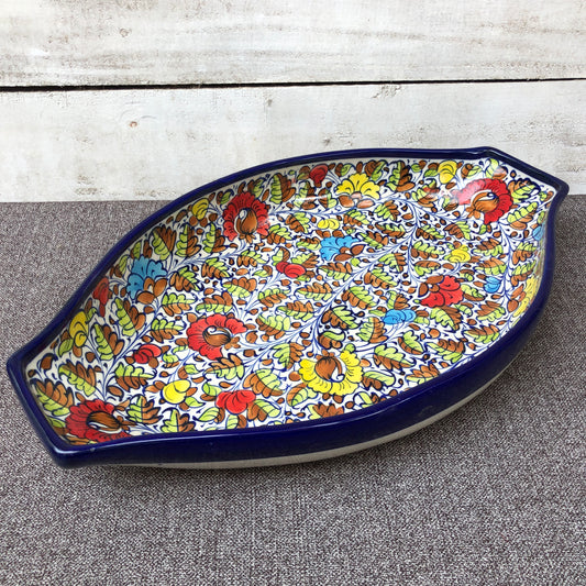 Spring Pattern Oval Serving Dish