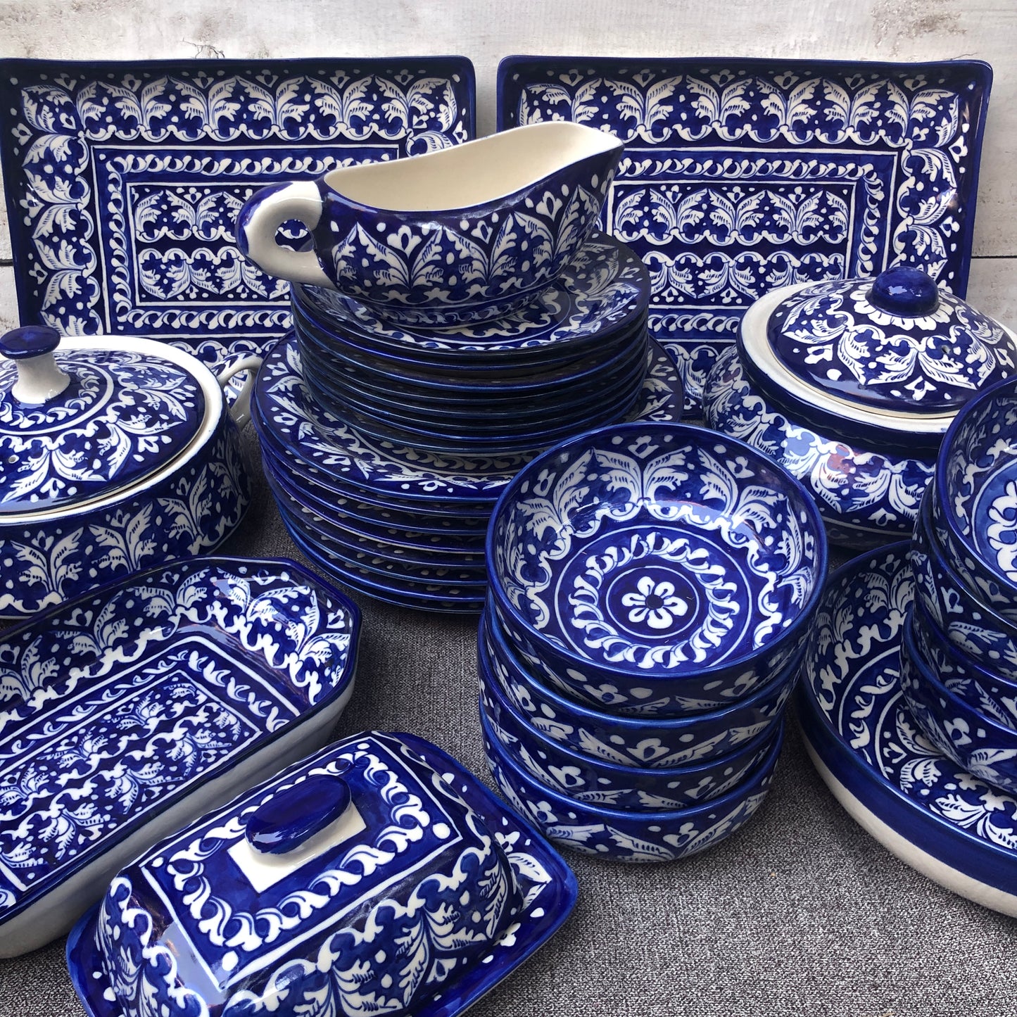 Blue Felicity Dinner Set - 8 Persons Serving