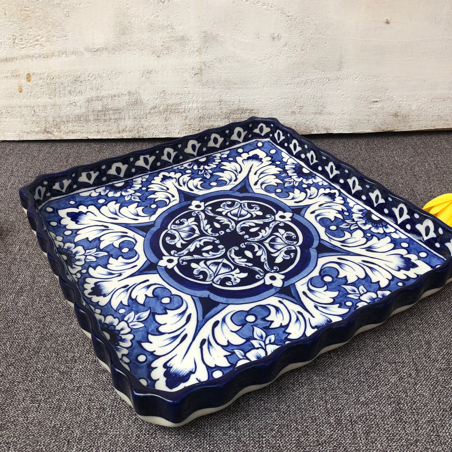 Blue Celico Large Square Dish I