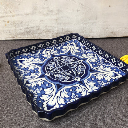 Blue Celico Large Square Dish I