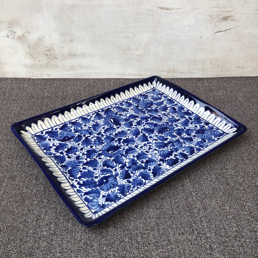 Blue Pattern Flat Dish