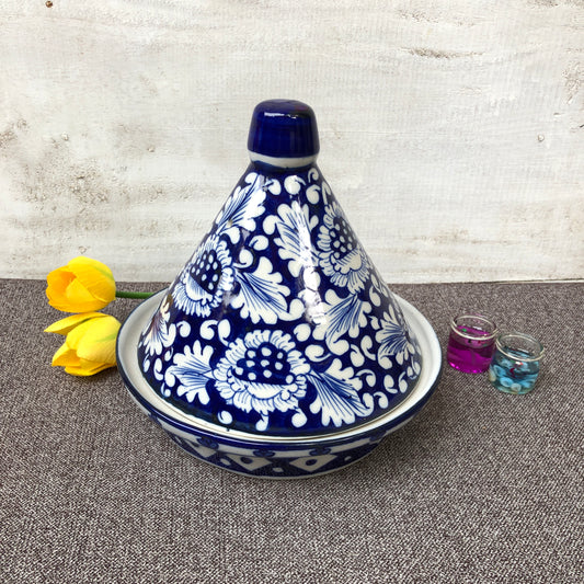 Blue Flower Bowl with Cap