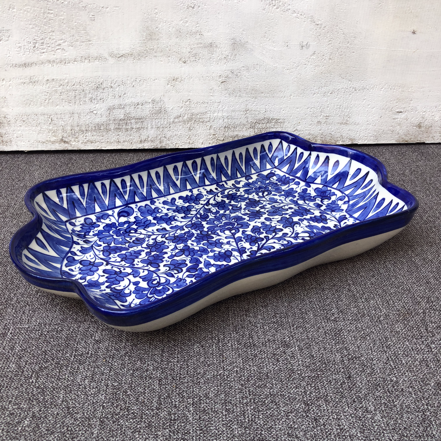 Serina Blue Med Serving Dish