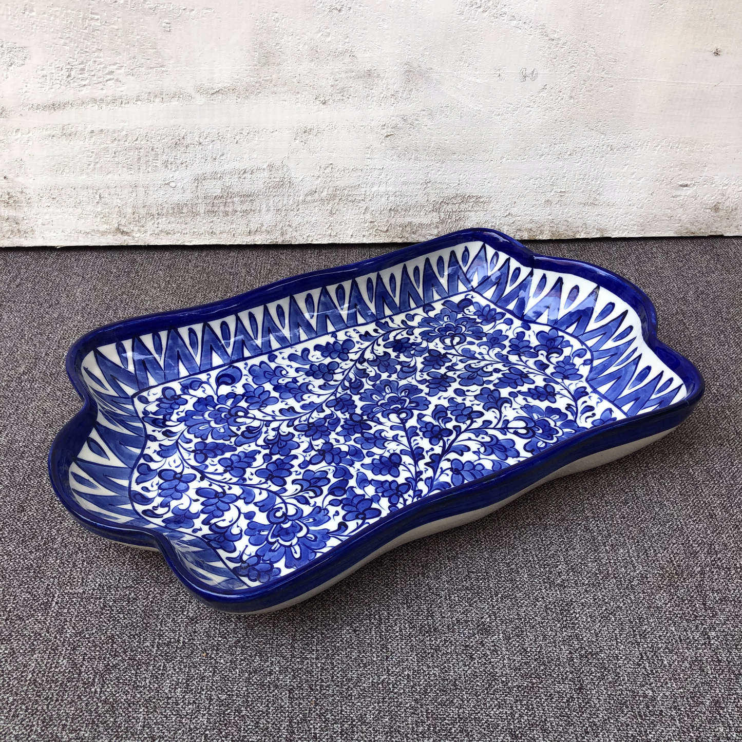 Serina Blue Med Serving Dish