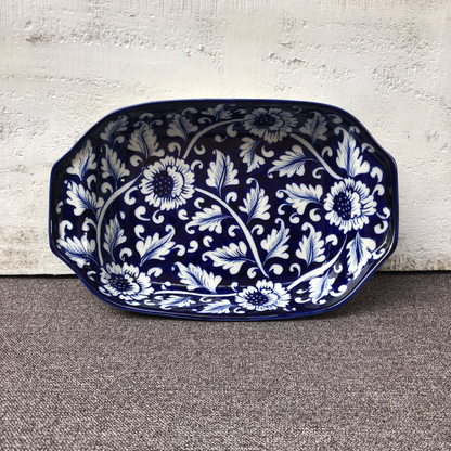 Blue Flower Serving Dish