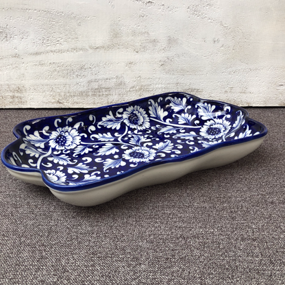 Blue Flower Medium Rectangle Dish