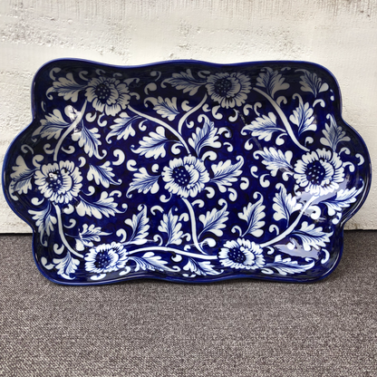 Blue Flower Medium Rectangle Dish