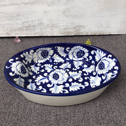 Blue Flower New Small Oval Dish