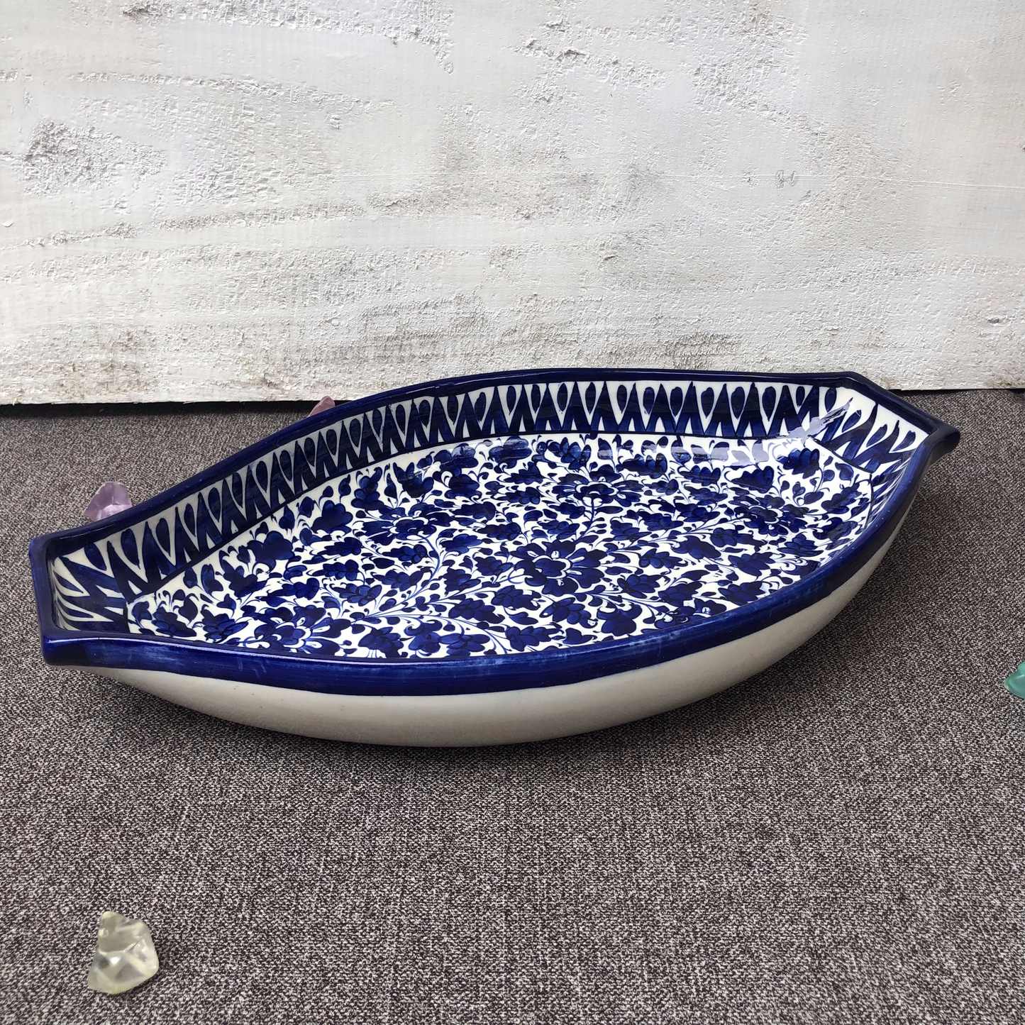 Serina Blue Oval Serving Dish