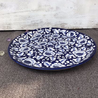 Blue Flower Big Round Platter