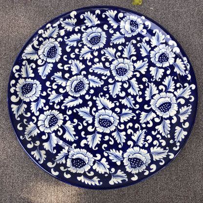 Blue Flower Big Round Platter