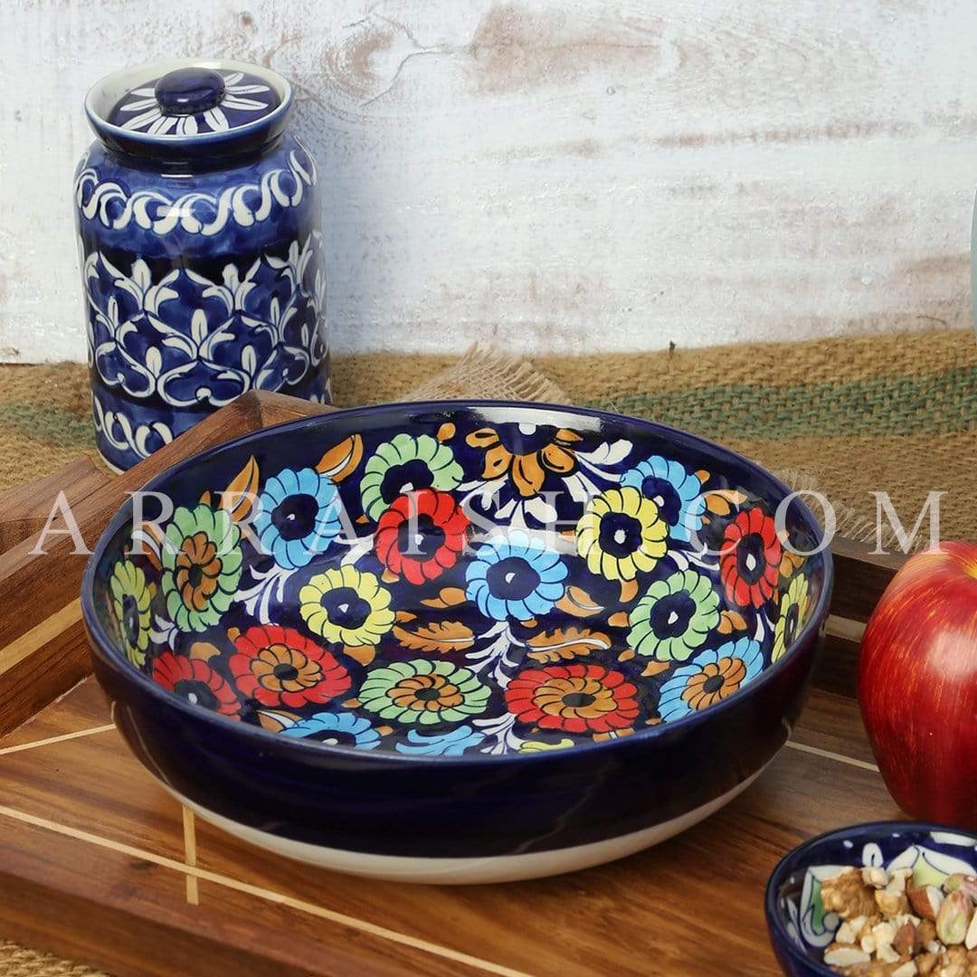 Ceramics Jungle Flower Serving Bowl