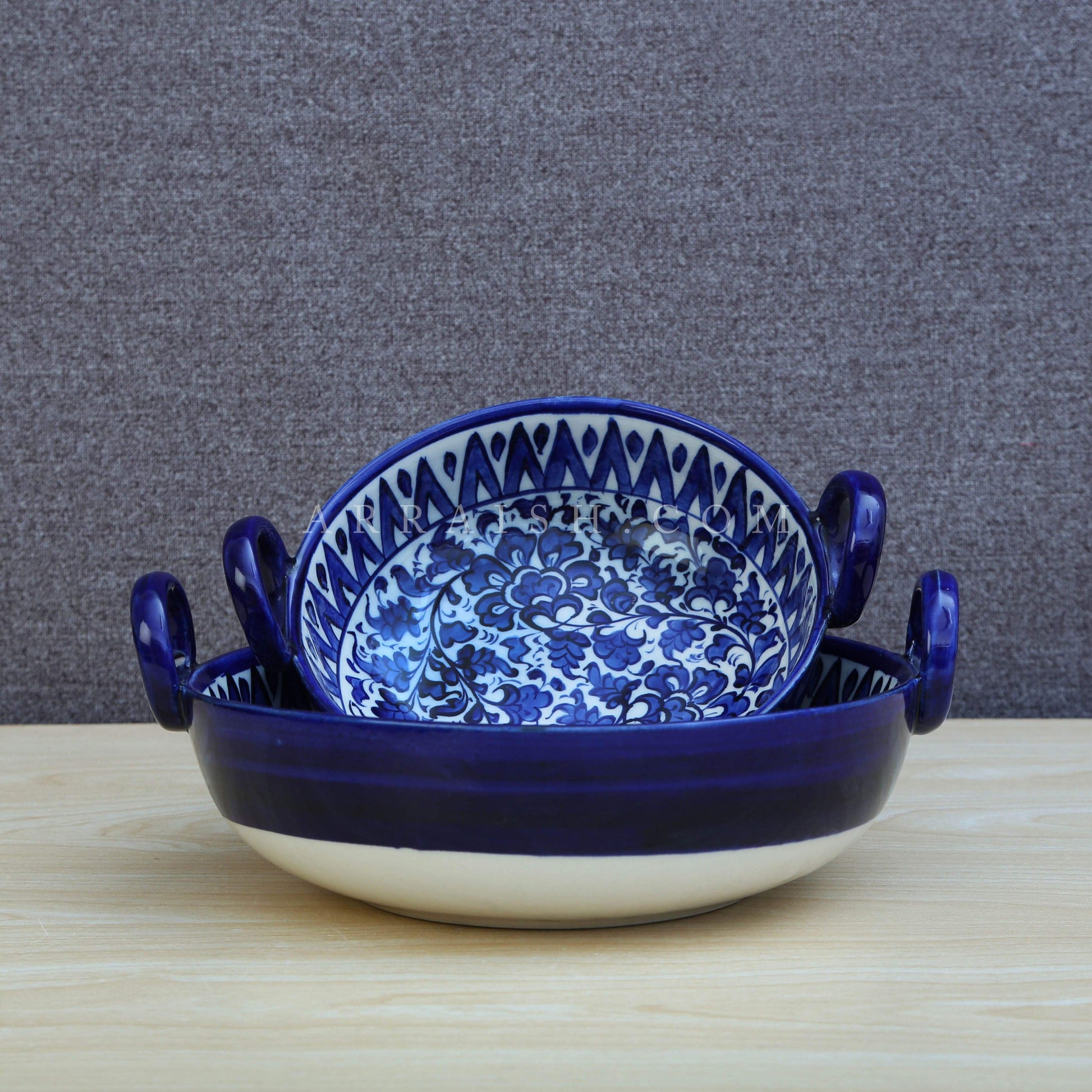 Ceramics Serina Blue Ceramic Karahi