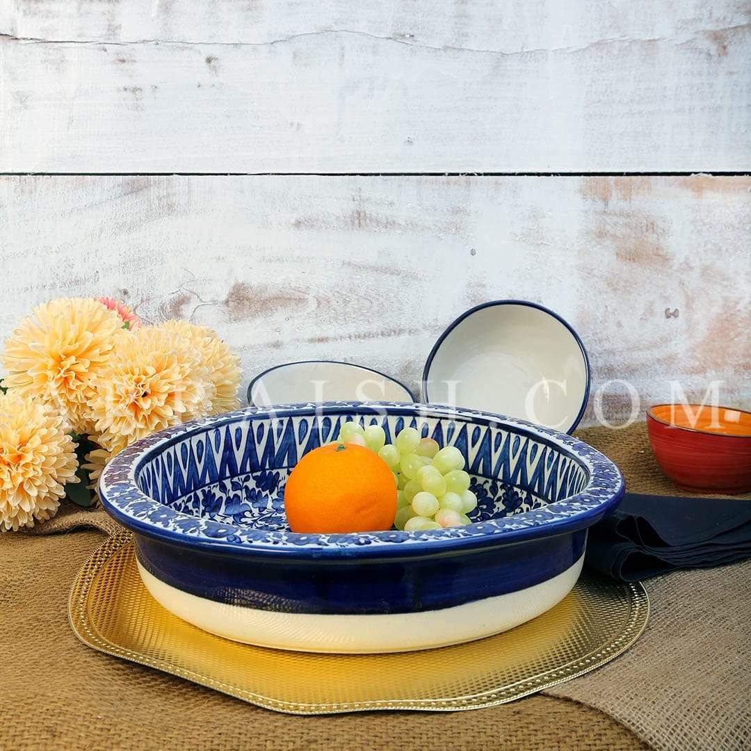 Ceramics Serina Blue Large Fruit Bowl